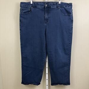 Universal Standard Bae Boyfriend Cropped Jeans Plus Size 24 Dark Wash